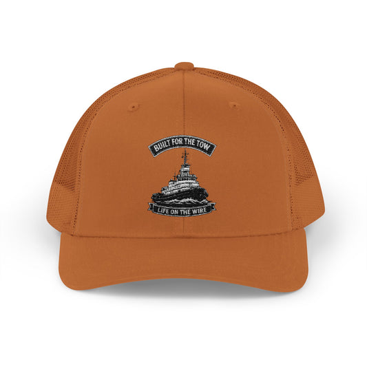 Vintage Trucker Hat – 'Built for the tow' Embroidered Snapback