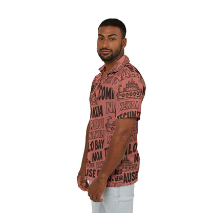 Aloha Shirt —  Vintage Island Word-Print