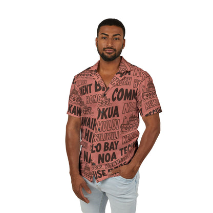 Aloha Shirt —  Vintage Island Word-Print