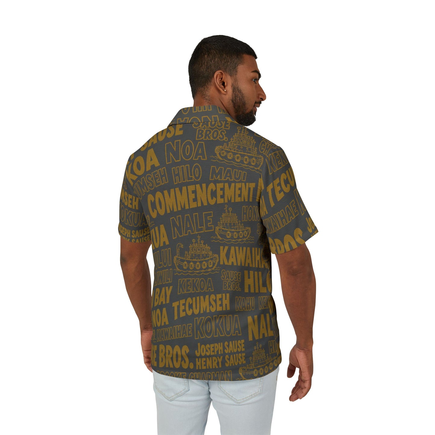 Aloha Shirt —  Vintage Island Word-Print